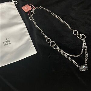 CAbi Stellar necklace Silver and Black Chain Necklace with Crystal Accent